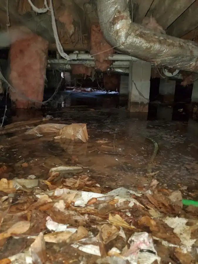 Crawl space flood assessment for Commercial Water Damage Restoration in East Fallowfield